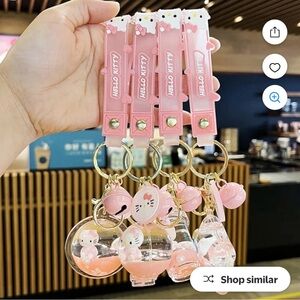 Adorable Hello Kitty Pink Keychain Set
